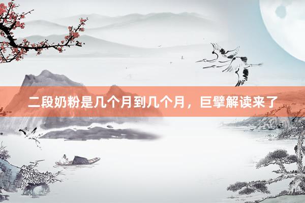 二段奶粉是几个月到几个月，巨擘解读来了