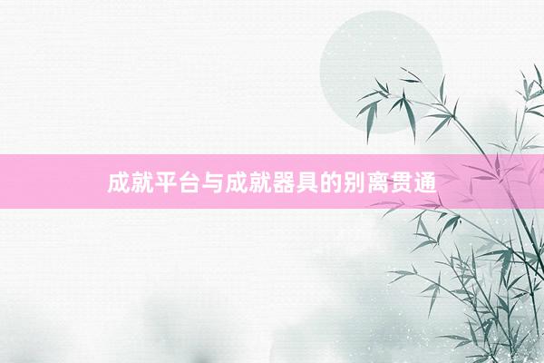 成就平台与成就器具的别离贯通