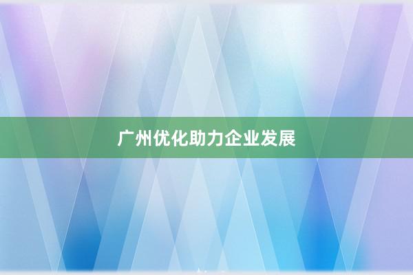 广州优化助力企业发展
